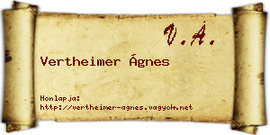 Vertheimer Ágnes névjegykártya
