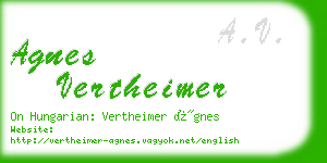 agnes vertheimer business card